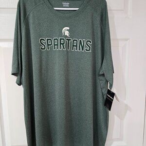 Michigan Spartans Men's Captivating‎ Short Sleeve T-Shirt Poly Green Sz 3XL NWT